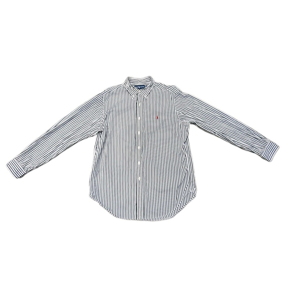 Ralph Lauren Classic Fit Button-Down Striped Shirt Long Sleeve Mens Sizes Large